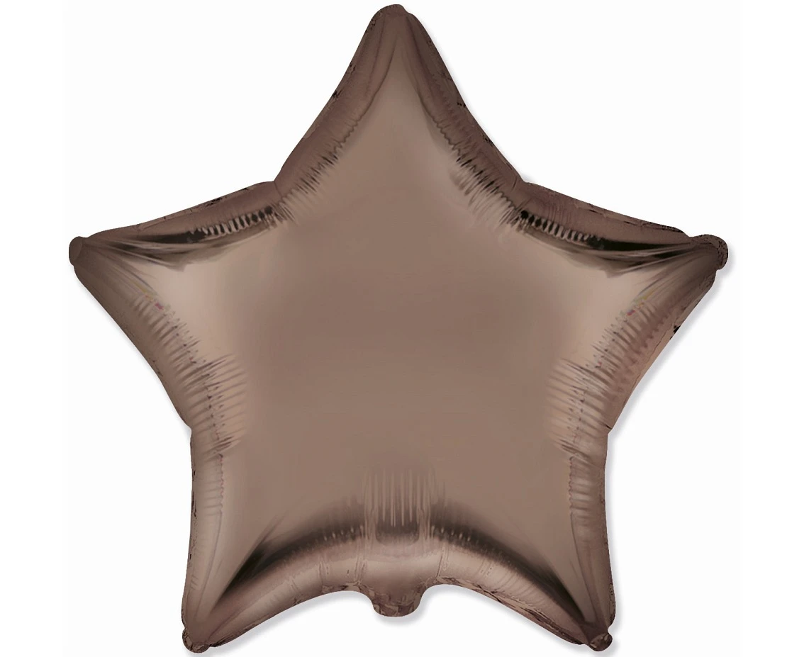 Foil balloon 18" FX - Star (satin brown),  unpacked (flat)