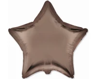 Foil balloon 18" FX - Star (satin brown),  unpacked (flat)