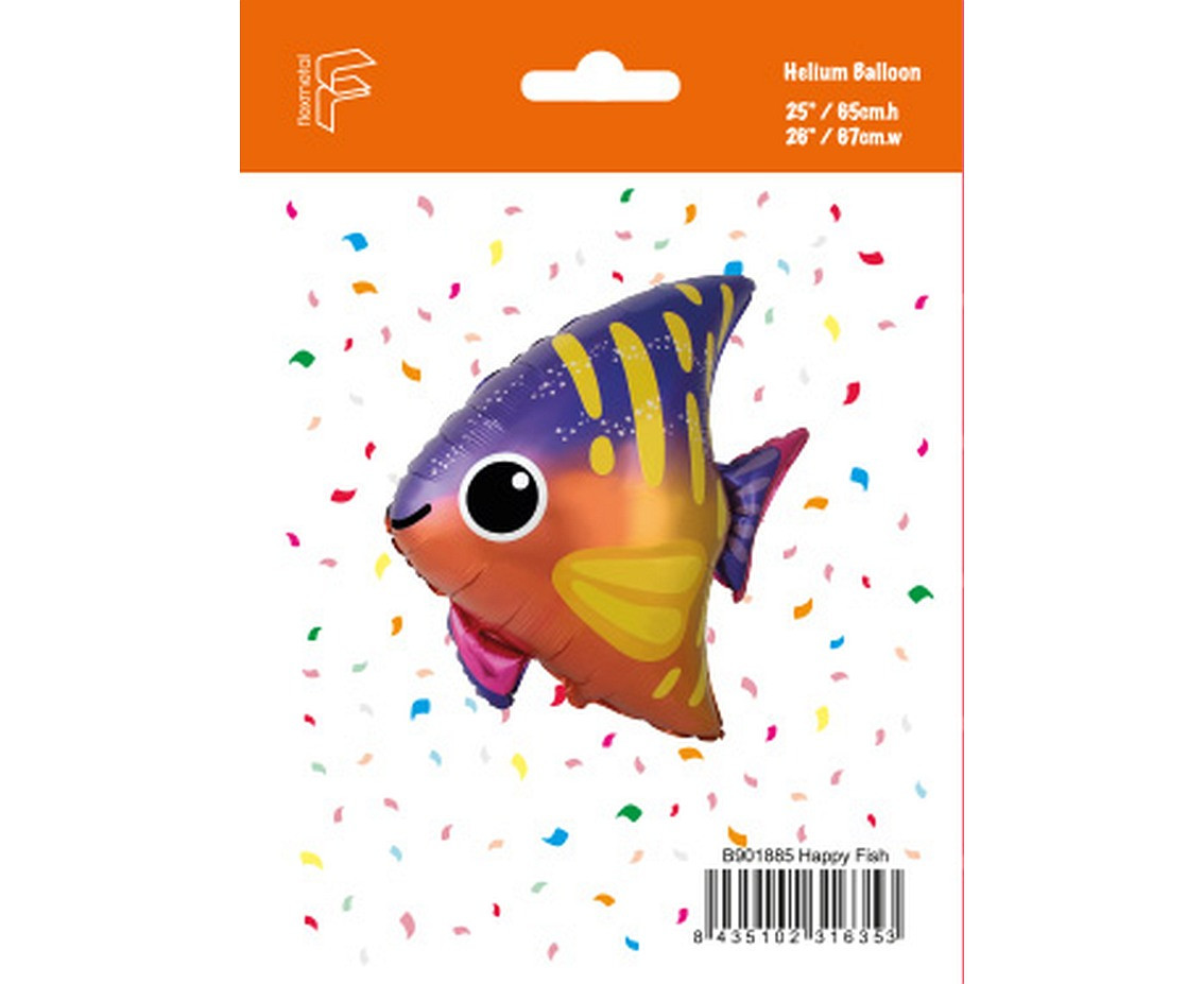 Foil balloon 24" FX - Smiling Fish (paper packaging)