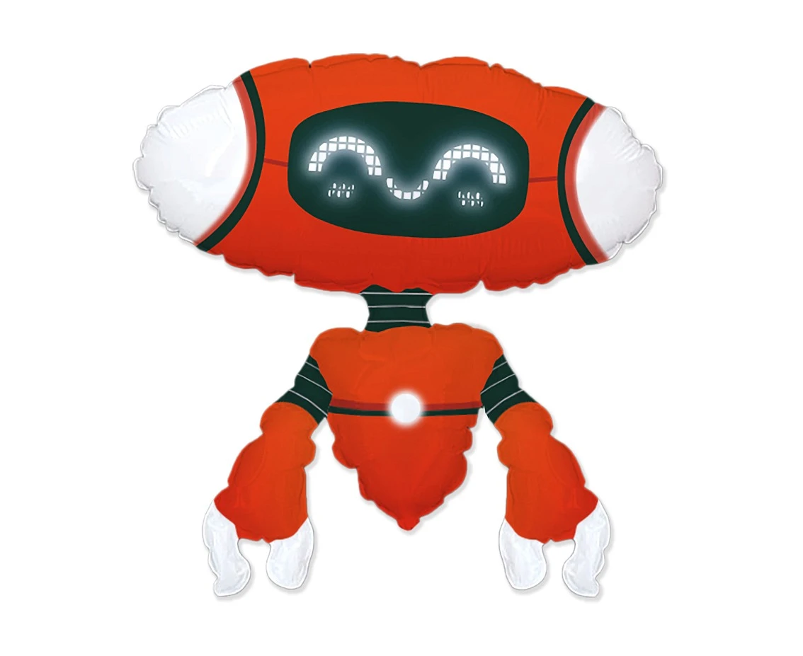 Foil balloon 24" FX - Robot Red (paper packaging) EOL