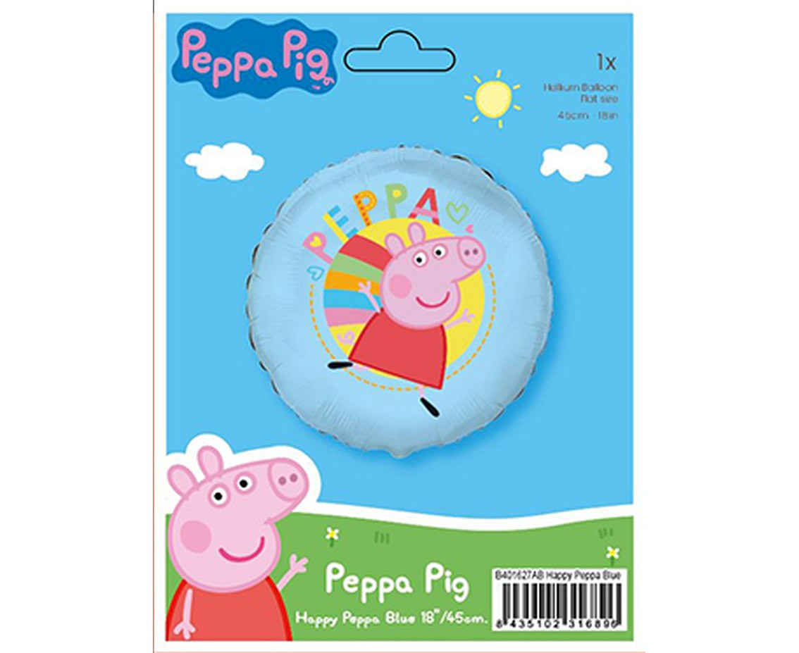 Foil balloon 18" FX - Peppa Blue (paper packaging), packed