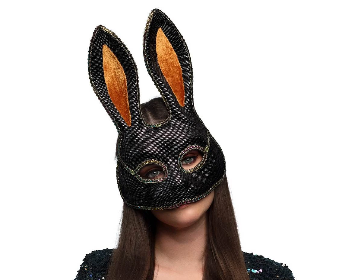 Half mask Mystery Bunny black