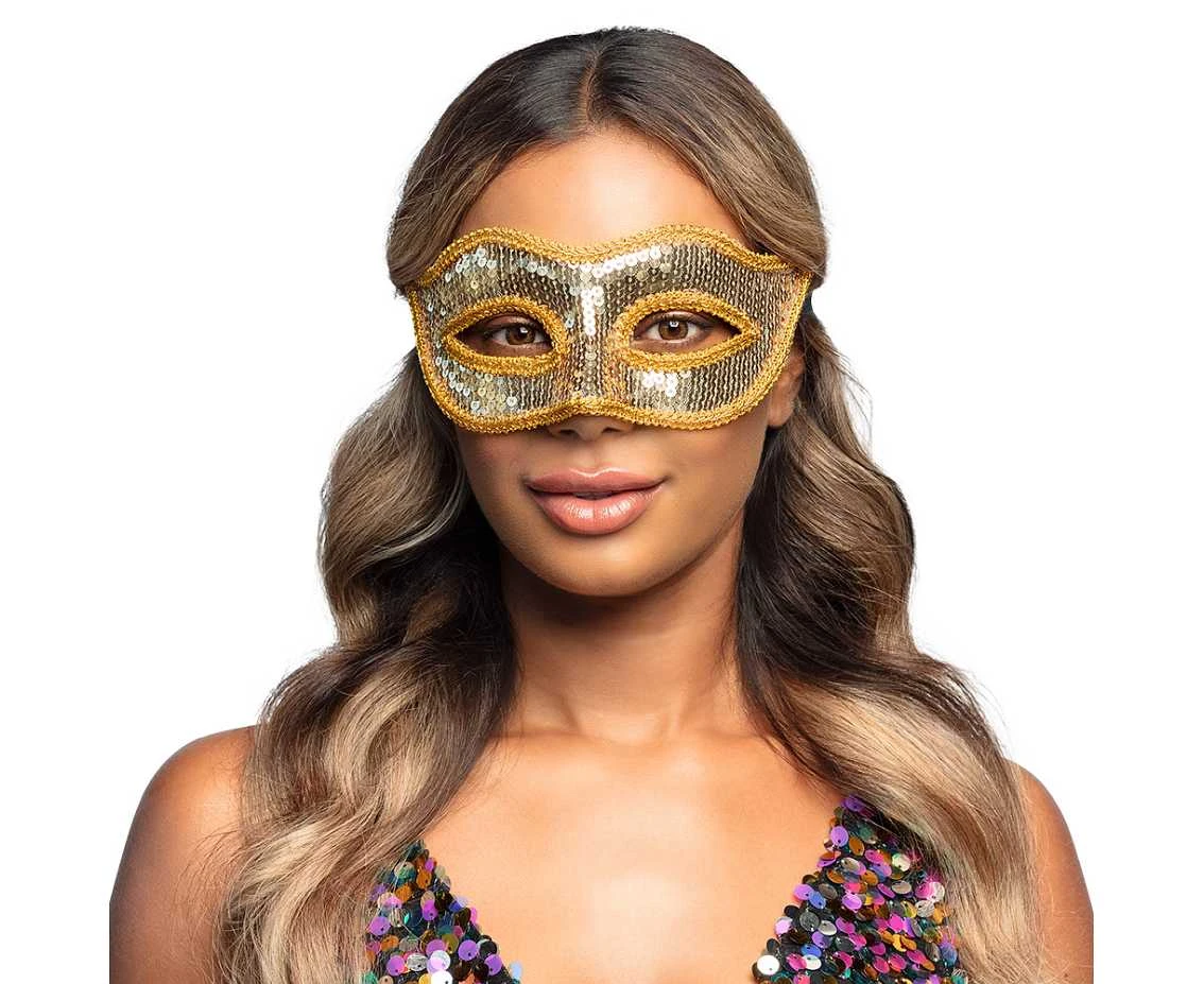 Eye mask Venice sequins gold