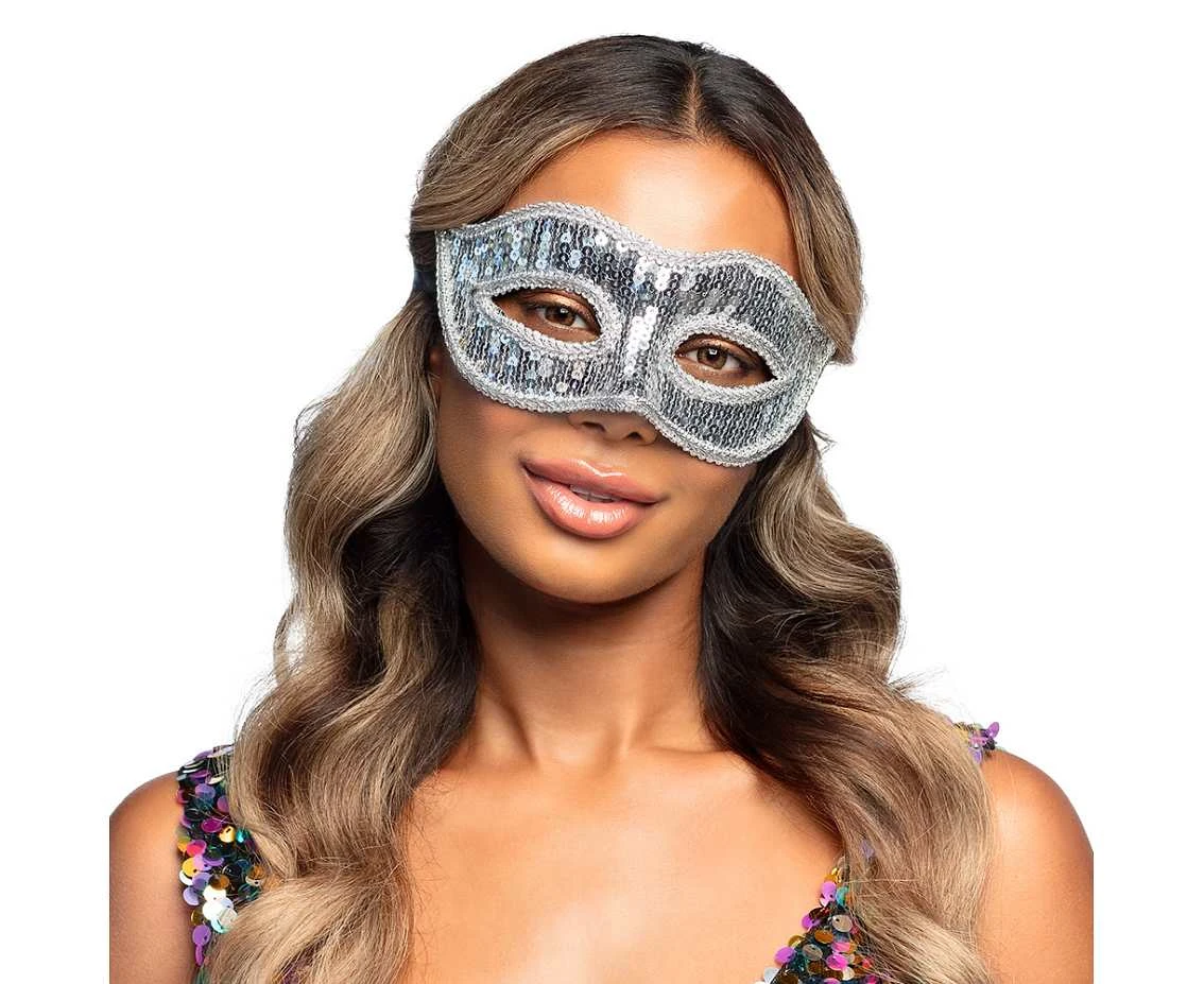 Eye mask Venice sequins silver