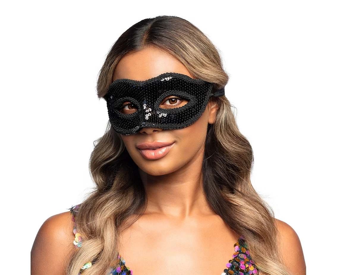 Eye mask Venice sequins black