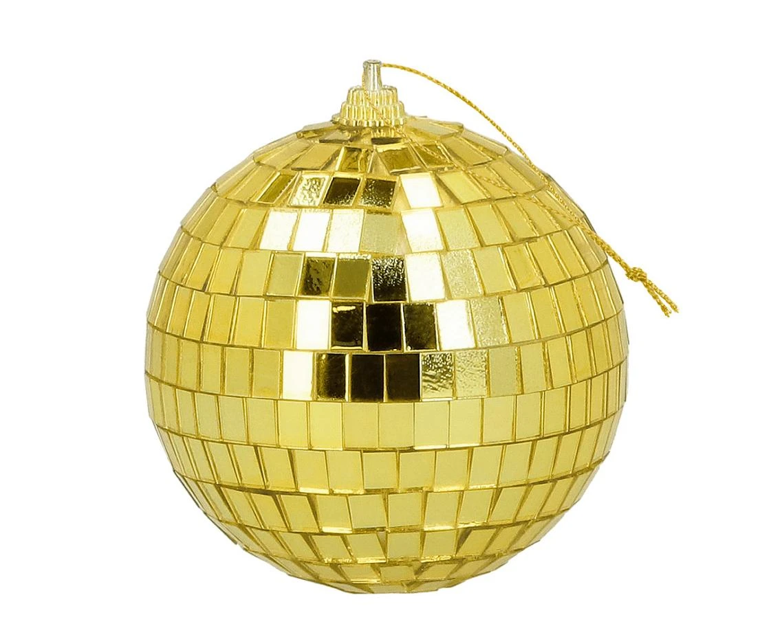 Disco balls gold, 8 cm, 6 pcs
