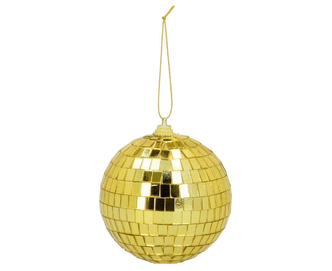 Disco balls gold, 8 cm, 6 pcs