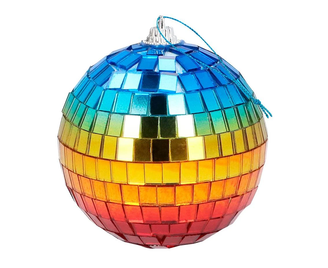 Disco ball, rainbow, 8 cm, 6 pcs.