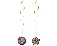 Set 2 Decoration swirls 'Disco fever' double sided (85 cm)