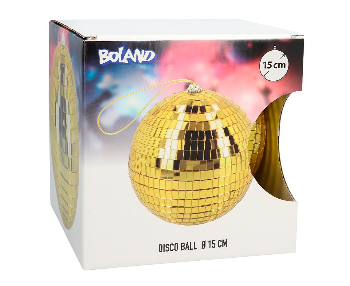 Disco ball gold, 15 cm.