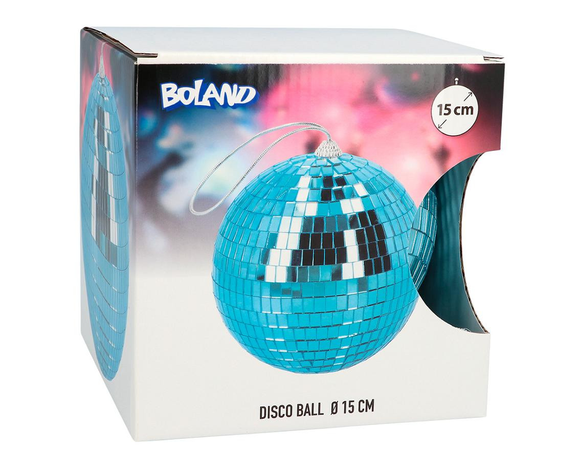 Disco ball light blue, 15 cm.