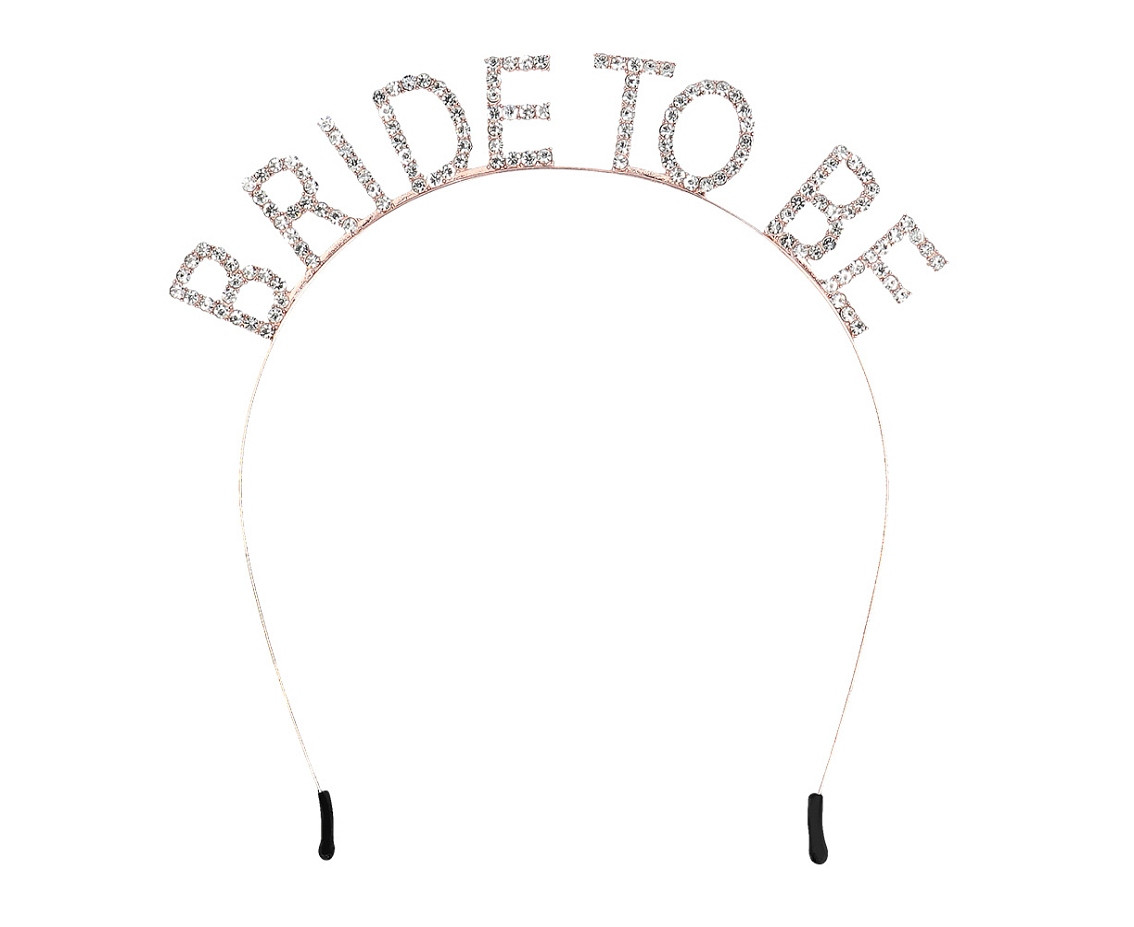 Metal tiara 'BRIDE TO BE' rose gold