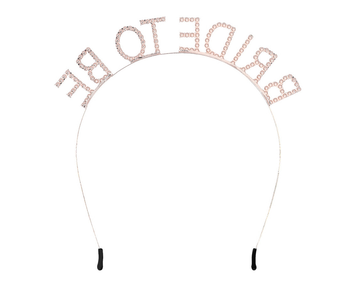 Metal tiara 'BRIDE TO BE' rose gold