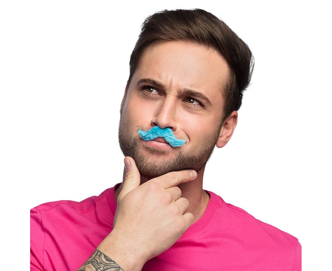 Moustaches 5 neon colours, 5 pcs