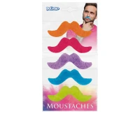 Moustaches 5 neon colours, 5 pcs