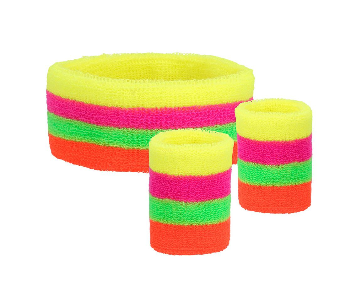 Set 3 Sweatbands neon