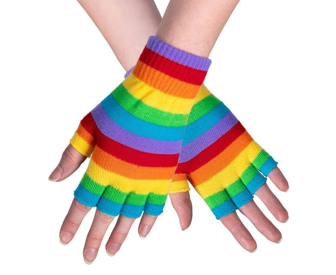 Fingerless gloves rainbow