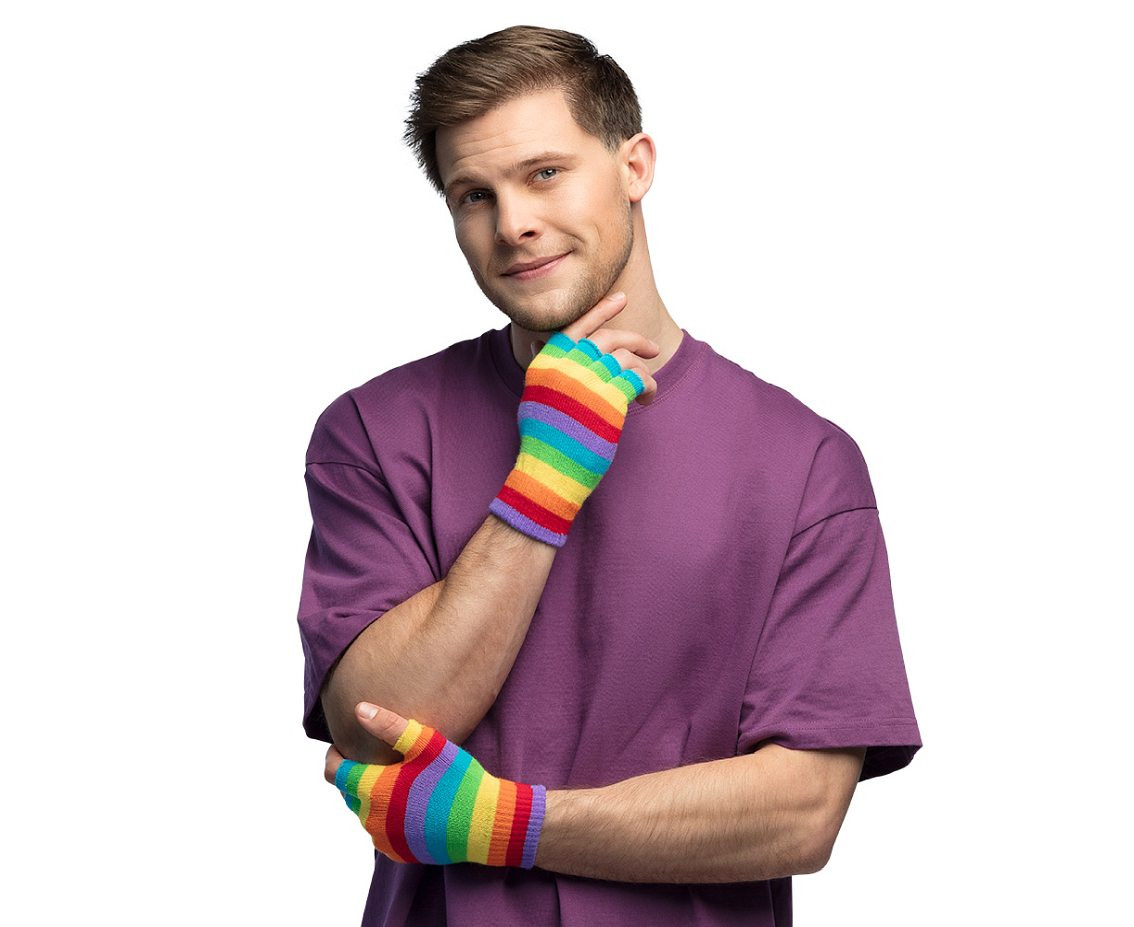 Fingerless gloves rainbow