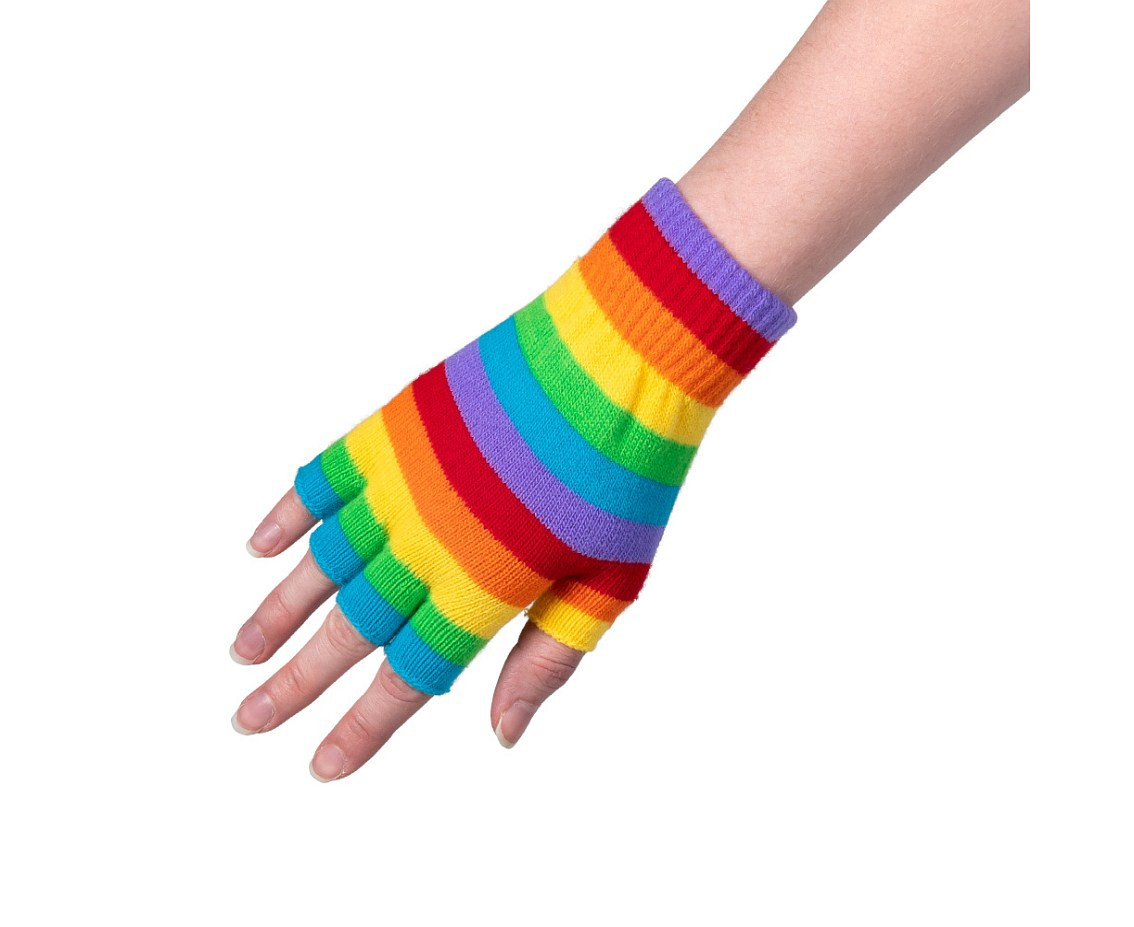 Fingerless gloves rainbow