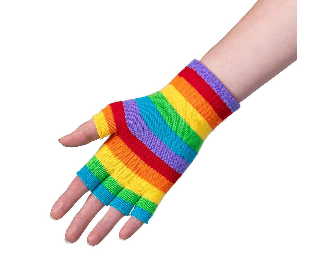 Fingerless gloves rainbow