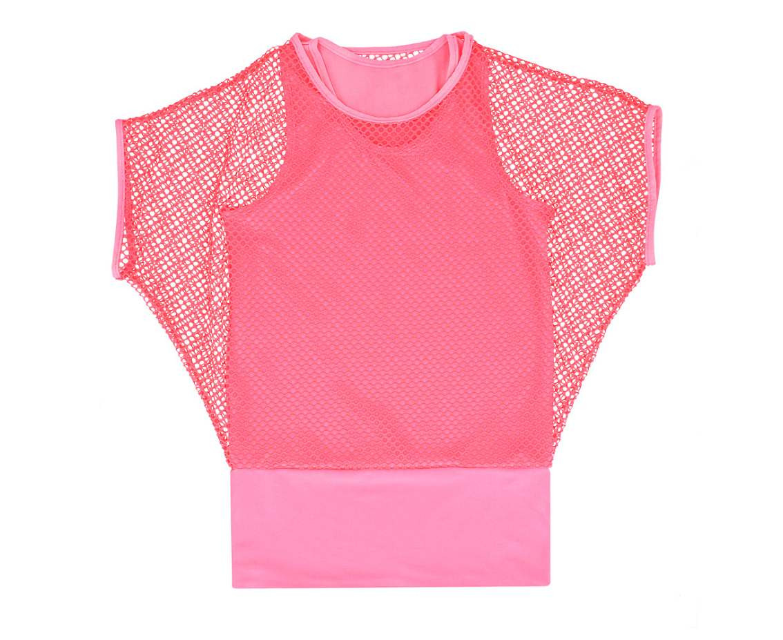 Pc. Fishnet top neon pink (M/L)
