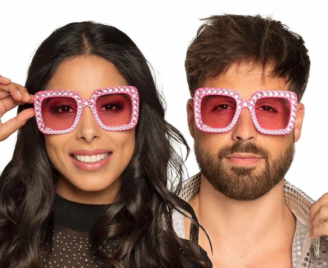 Pc. Party glasses Bling bling hot pink