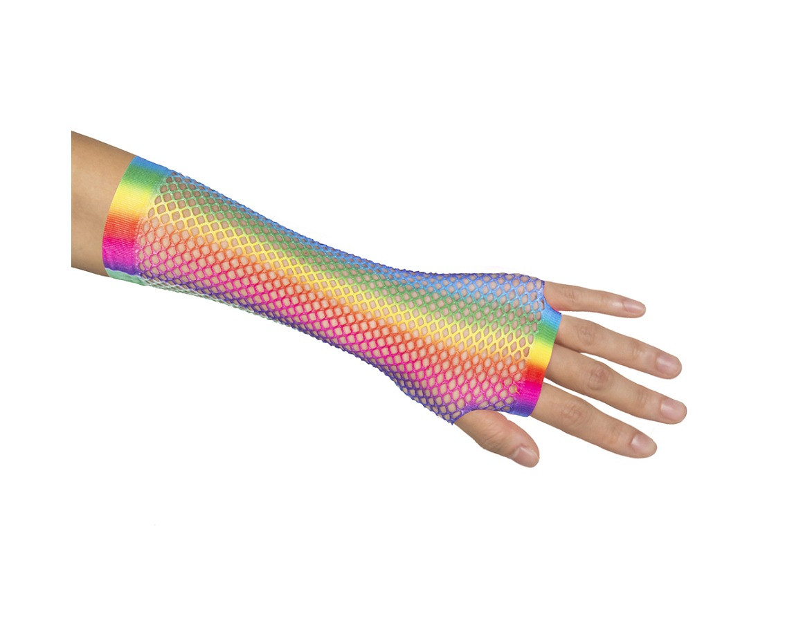 Pr Gloves elbow New York rainbow