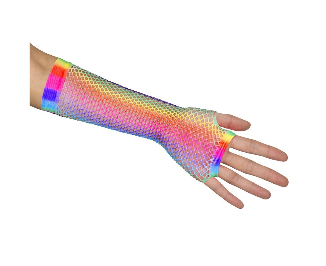 Pr Gloves elbow New York rainbow