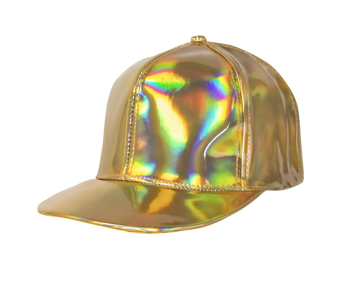 Holographic baseball cap, gold