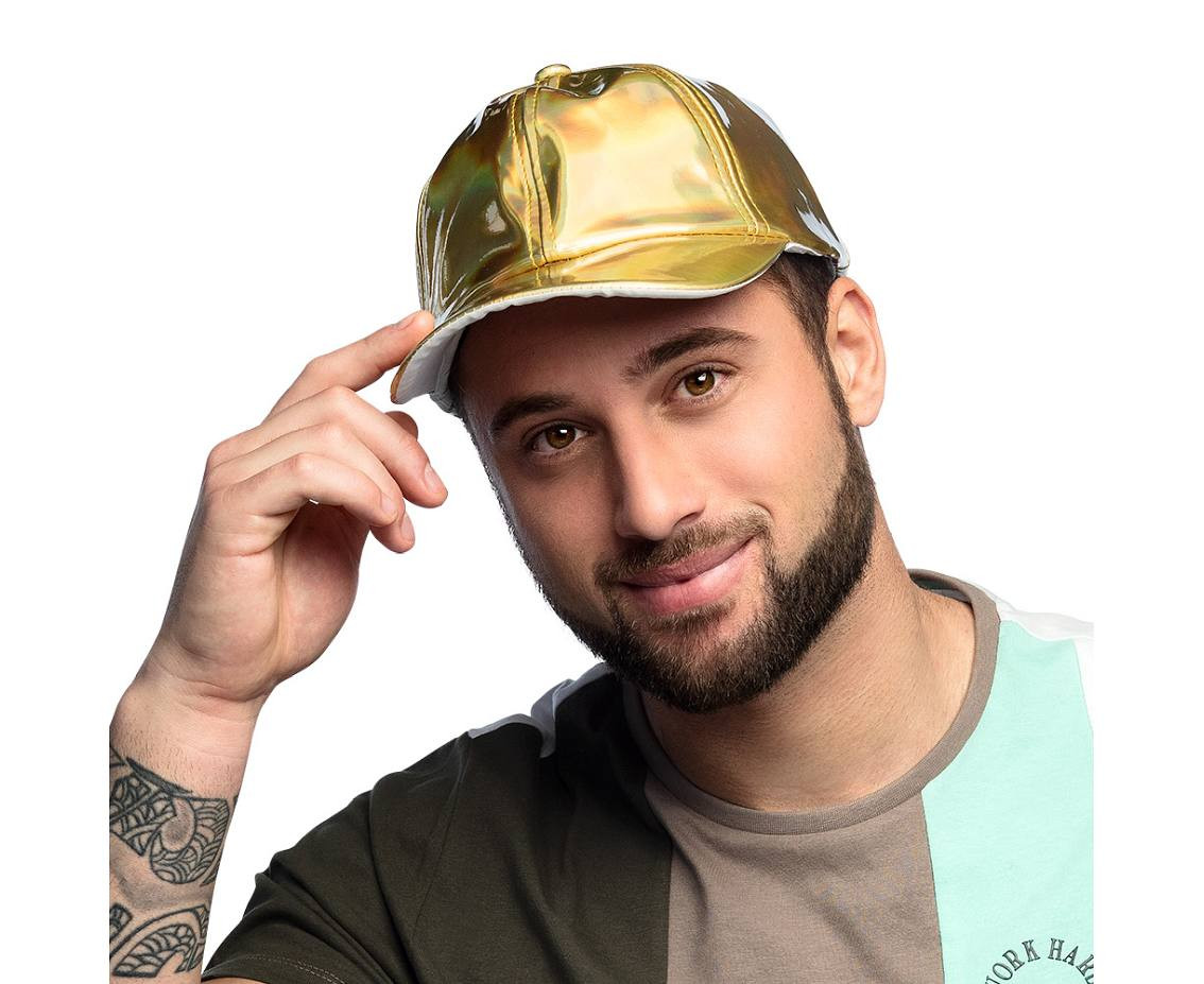 Holographic baseball cap, gold