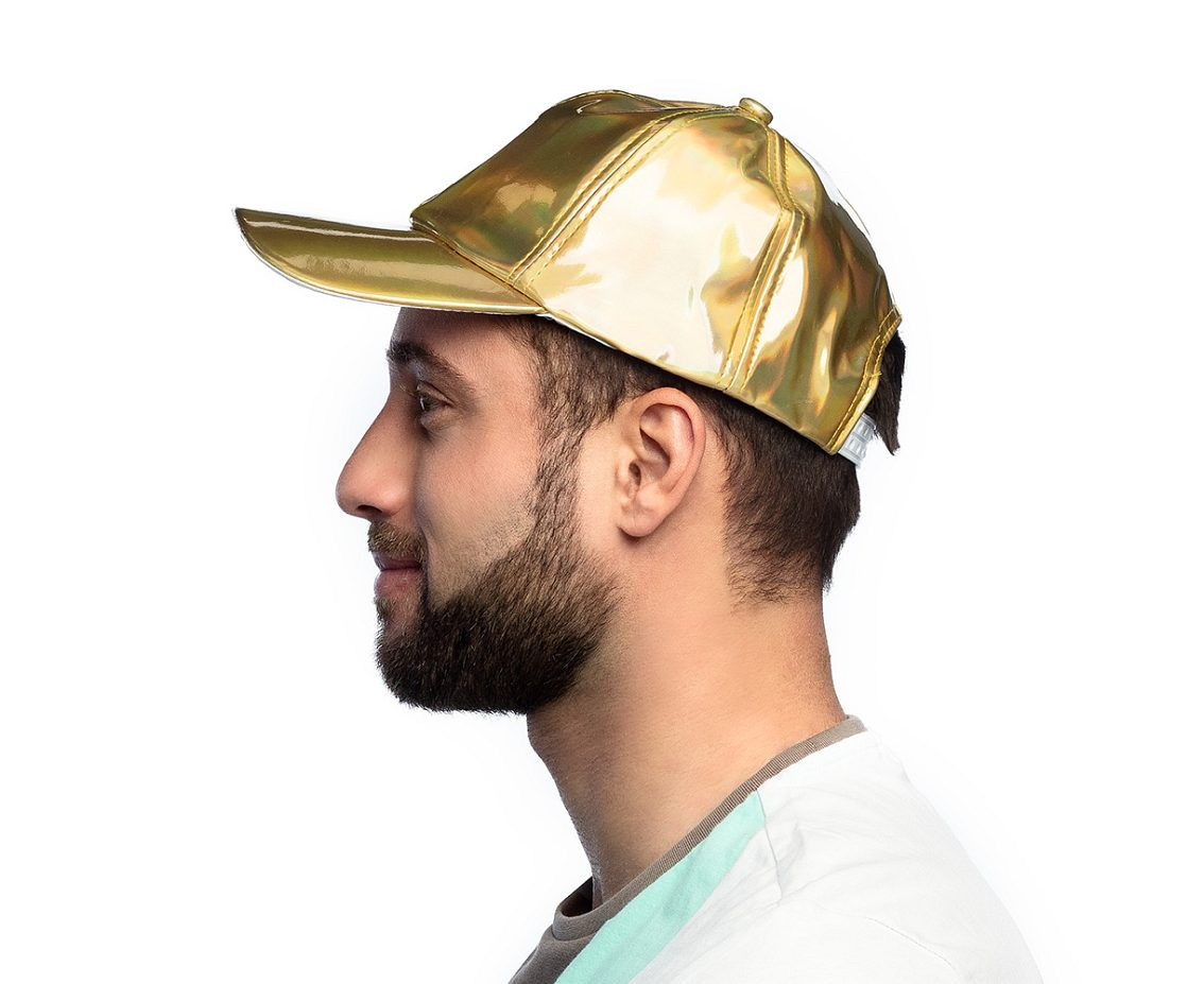 Holographic baseball cap, gold