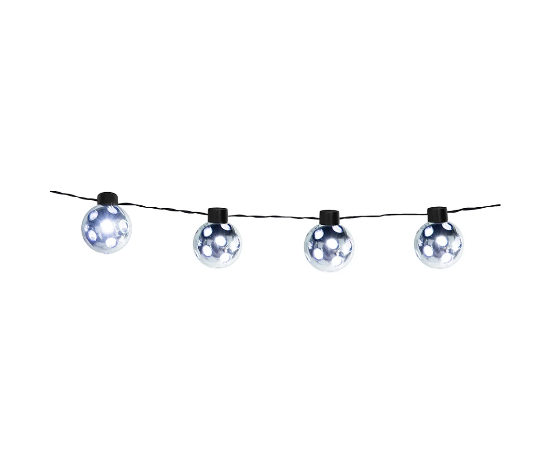 LED string lights Party ball silver, 140 cm