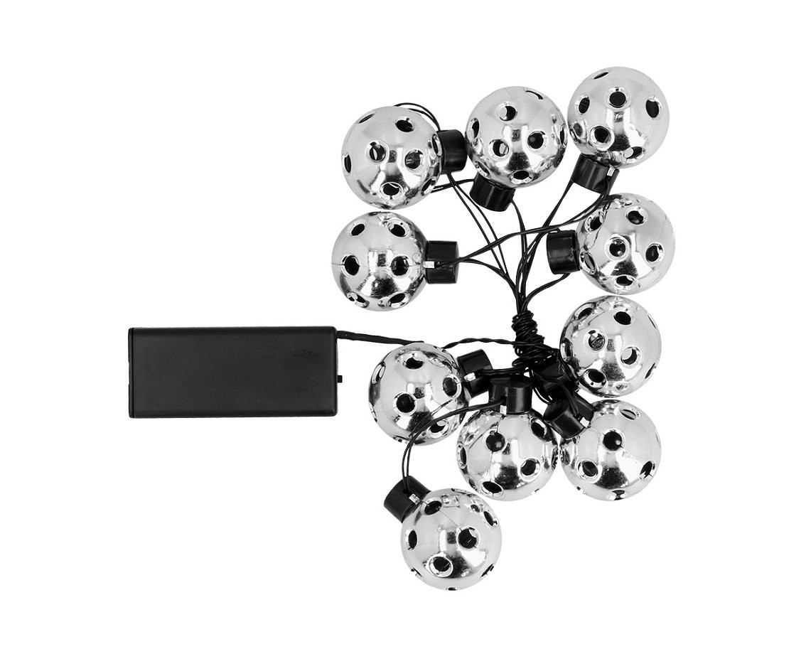 LED string lights Party ball silver, 140 cm