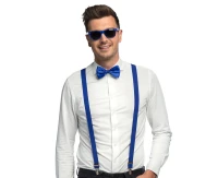 Accessory blue (party glasses, bow tie and suspenders)