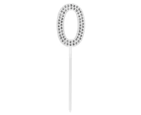 Diamond cake topper '0' (2.5 x 10.5 cm)