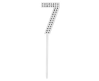 Diamond cake topper '7' (2.5 x 10.5 cm)