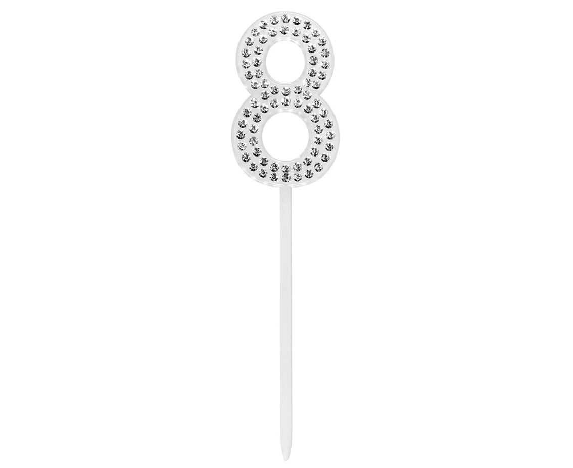 Diamond cake topper '8' (2.5 x 10.5 cm)
