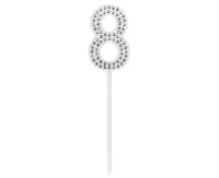 Diamond cake topper '8' (2.5 x 10.5 cm)
