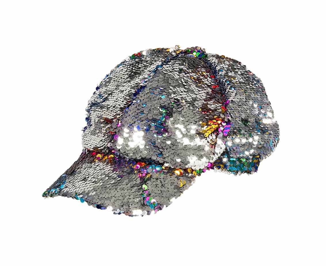 Cap Rainbow switch (reversible sequins rainbow/silver)