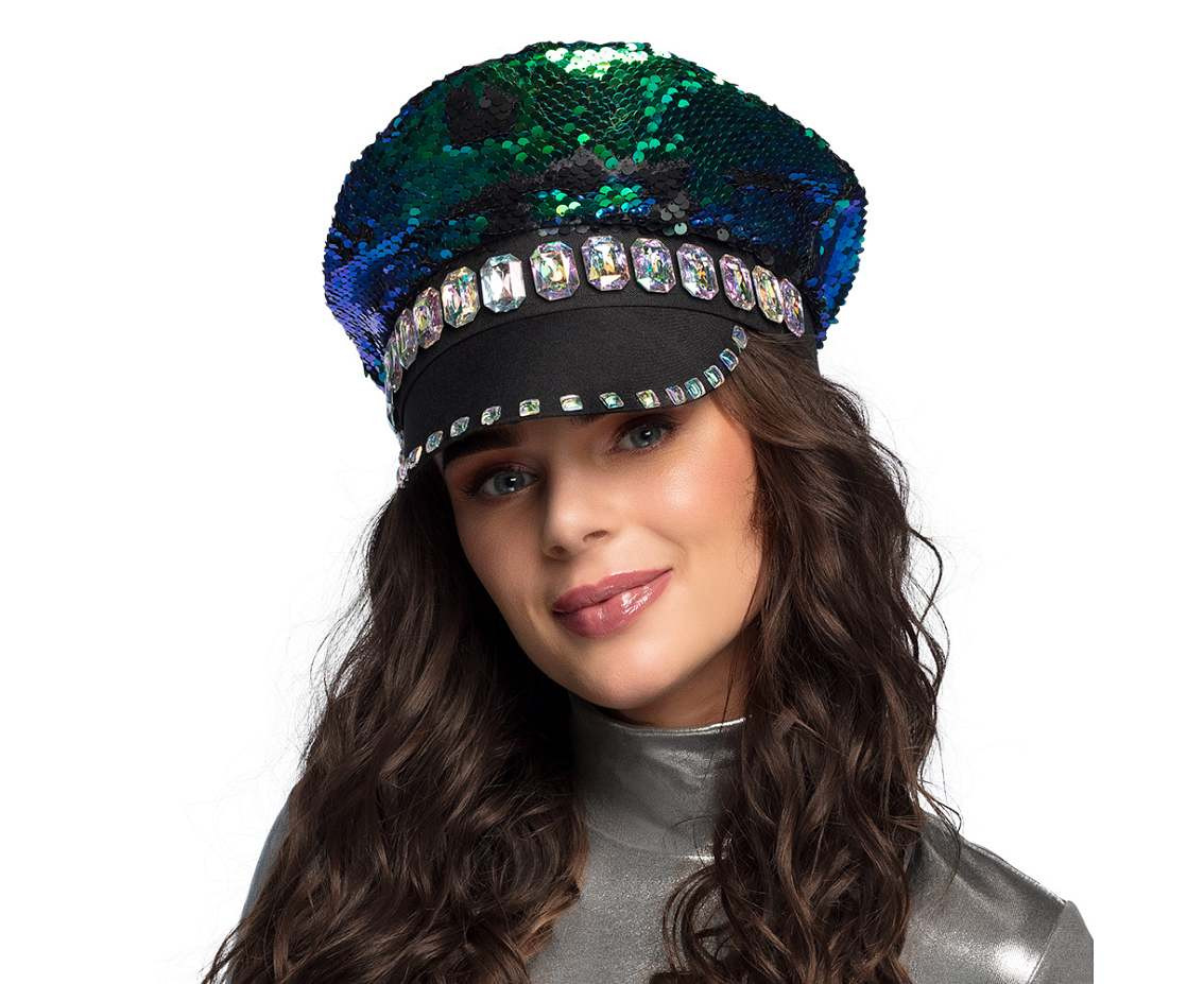 Cap Sandy candy (reversible black /aqua)