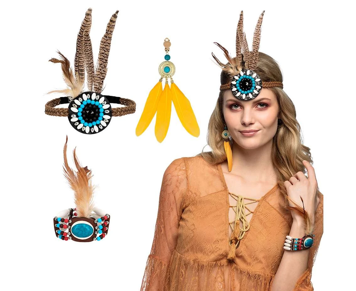 Set Hippie delight (headband, earring and bracelet)