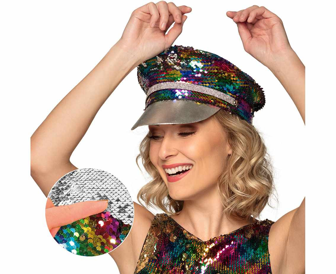 Cap Rainbow blast (reversible rainbow/silver)