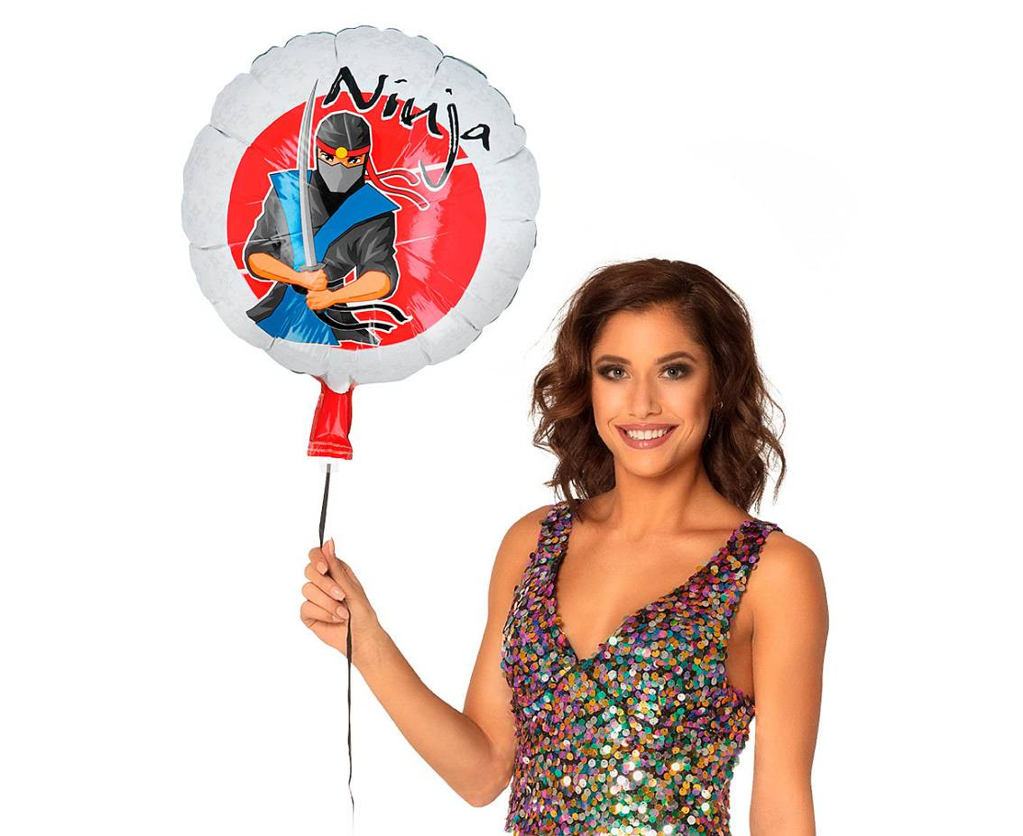 Foil balloon 'Ninja' double sided (45 cm)