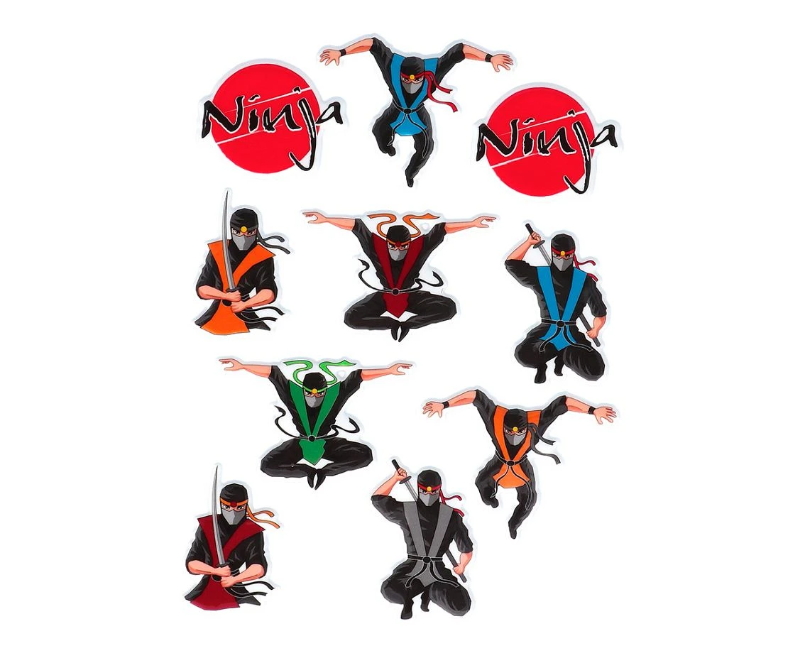 Set 4 sticker sheets Ninja (15 x 20 cm)