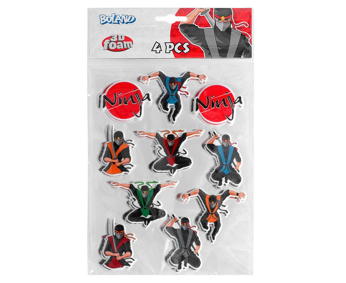 Set 4 sticker sheets Ninja (15 x 20 cm)