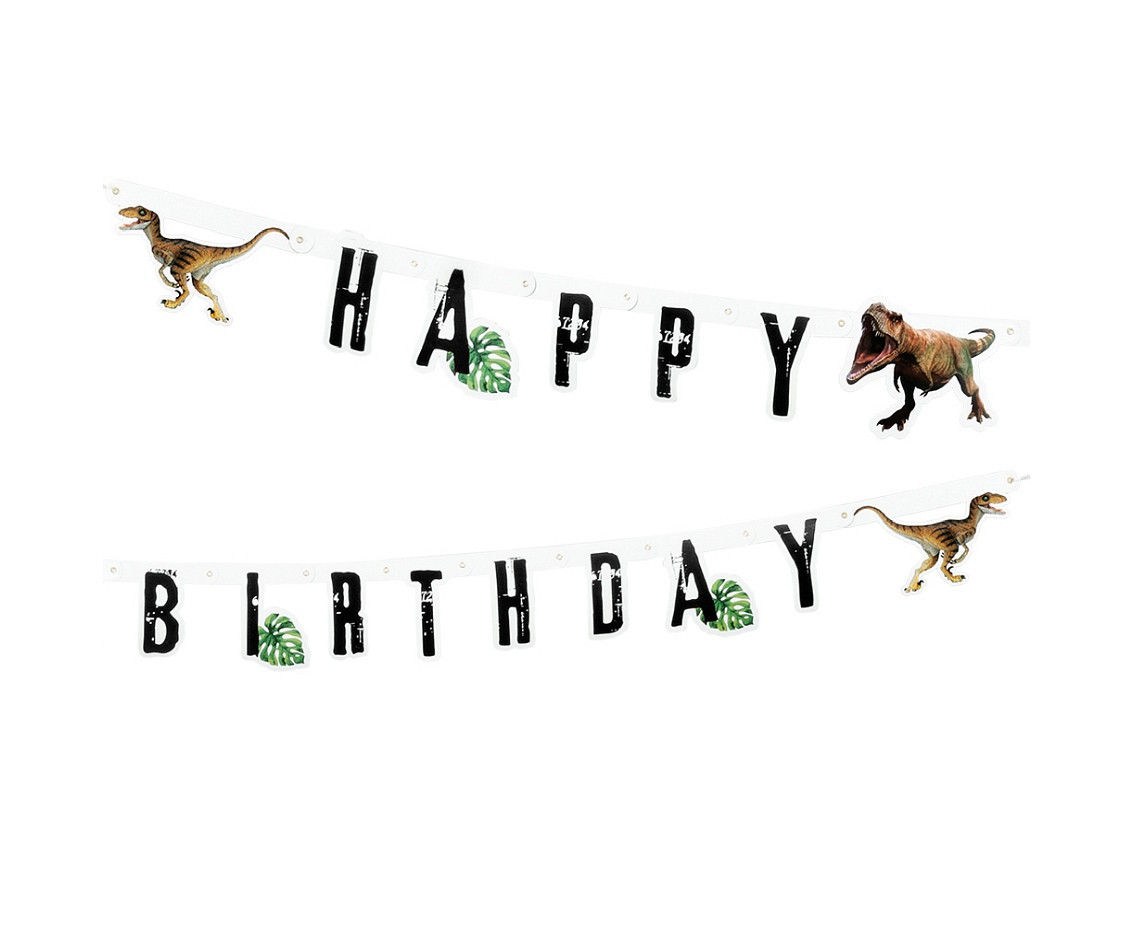Happy Birthday Dinosaur Banner, 205 cm