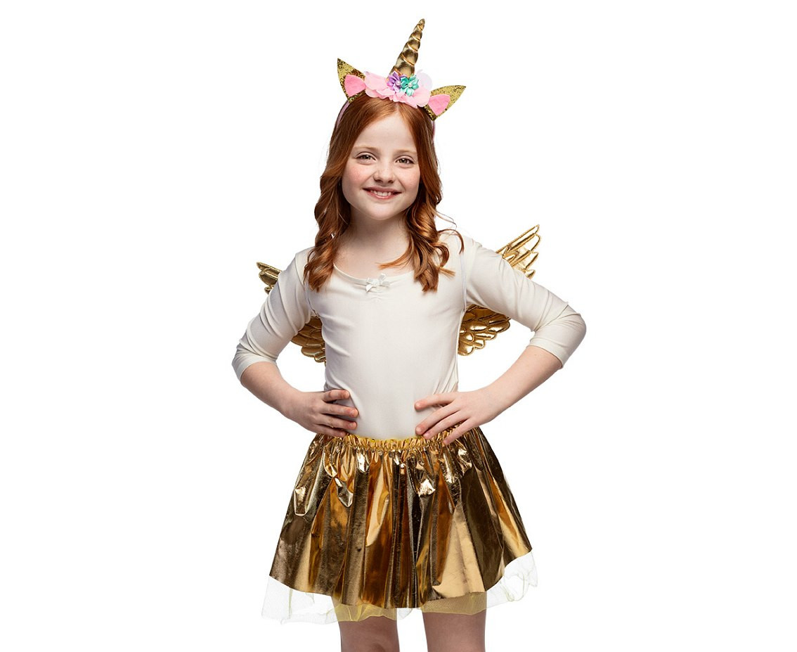 Set Unicorn fairy gold (tiara, wings and tutu)