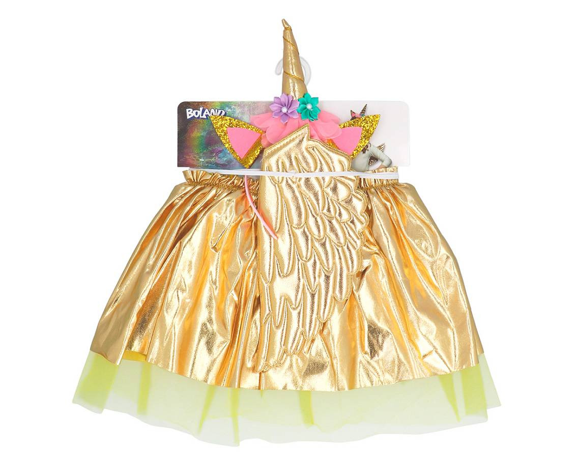 Set Unicorn fairy gold (tiara, wings and tutu)