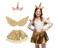 Set Unicorn fairy gold (tiara, wings and tutu)