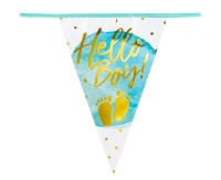 Foil bunting 'Hello Boy!' (30 x 20 cm),(6 m)